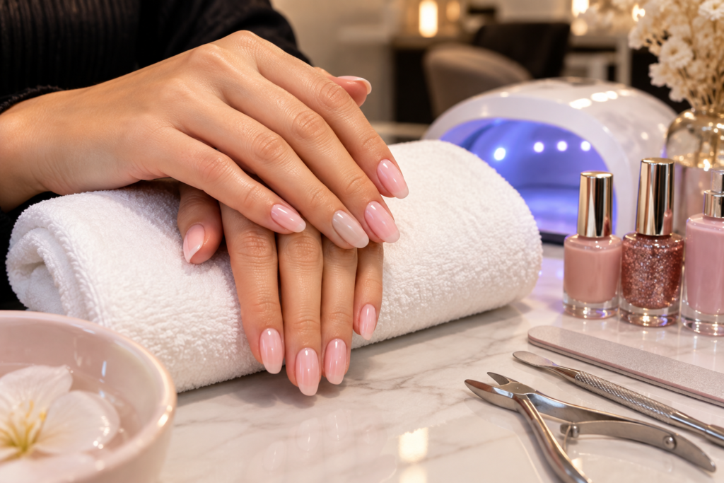 Professional nail treatment at Azela Salon & Barber Shop in Gouda
